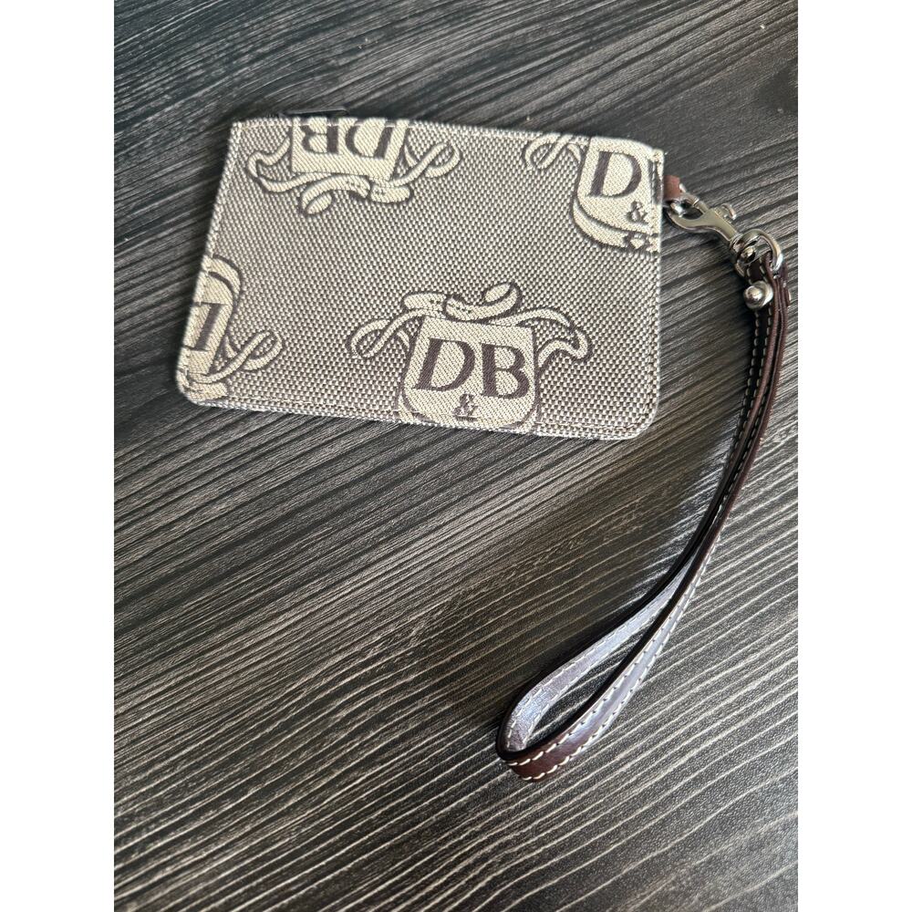 Dooney & Bourke Shielded Db Canvas & Leather Wris… - image 1
